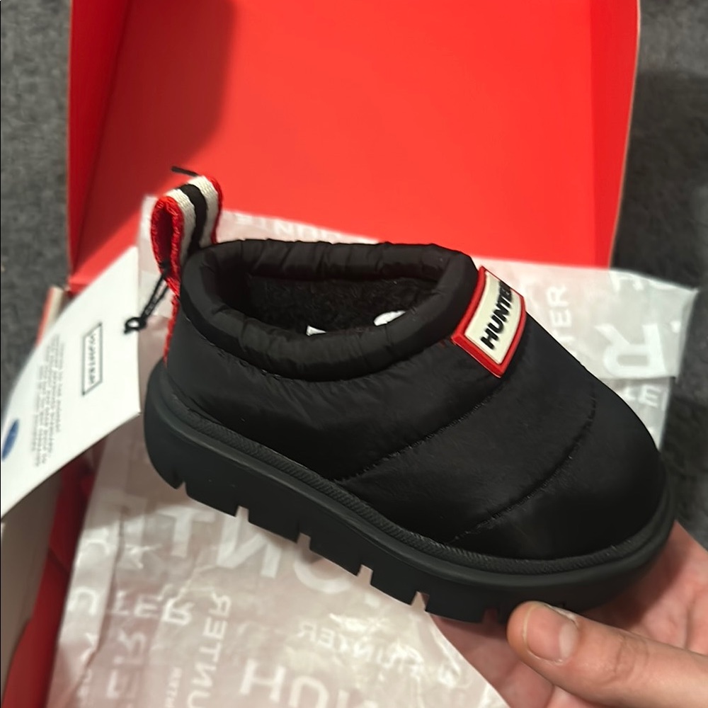 Hunter Kids Black Slip-On Shoes